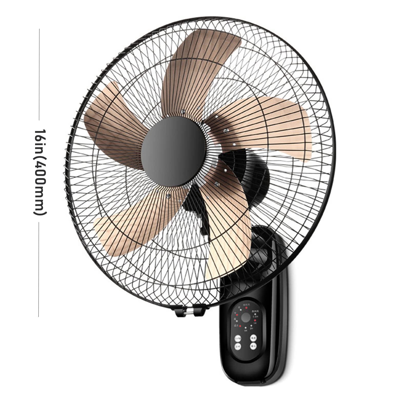 HomeLoft Basics Wall Mount Fan, 16 Inch 5 Blades 3 Speeds Wall-mounted Fans, High Velocity Oscillating Fan for Industrial, Commercial and Residential Use