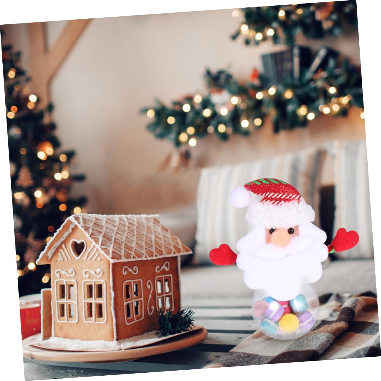 NAMOARLY NAMOARLY 4pcs Box Mini Candy Jar Christmas Lights Tins Snowman Candy Storage Christmas Storage Inflatable Christmas Tree Bag Christmas Treat Storage Canister Xmas Candy Jar Red Plastic