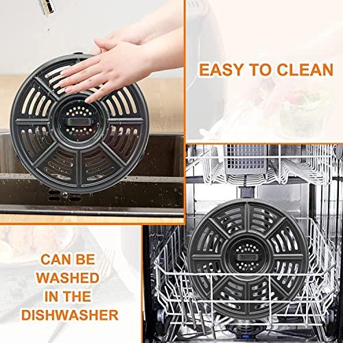 GCQ Air fryer Accessories for Ninja AF101 AF161 AF150 Air Fryer, 8.2\'\' Round Food Grade Air Fryer Grill Pan Grill Plate Crisper Plate Replacement Parts Tray Rack Compatible Ninja Foodie Pressure Cooker