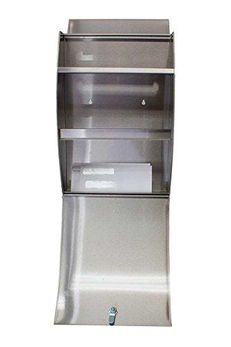 Qualarc Qualarc WF-0906A Glacial Elliptical Stainless Steel Locking Wall Mount Mailbox, Silver