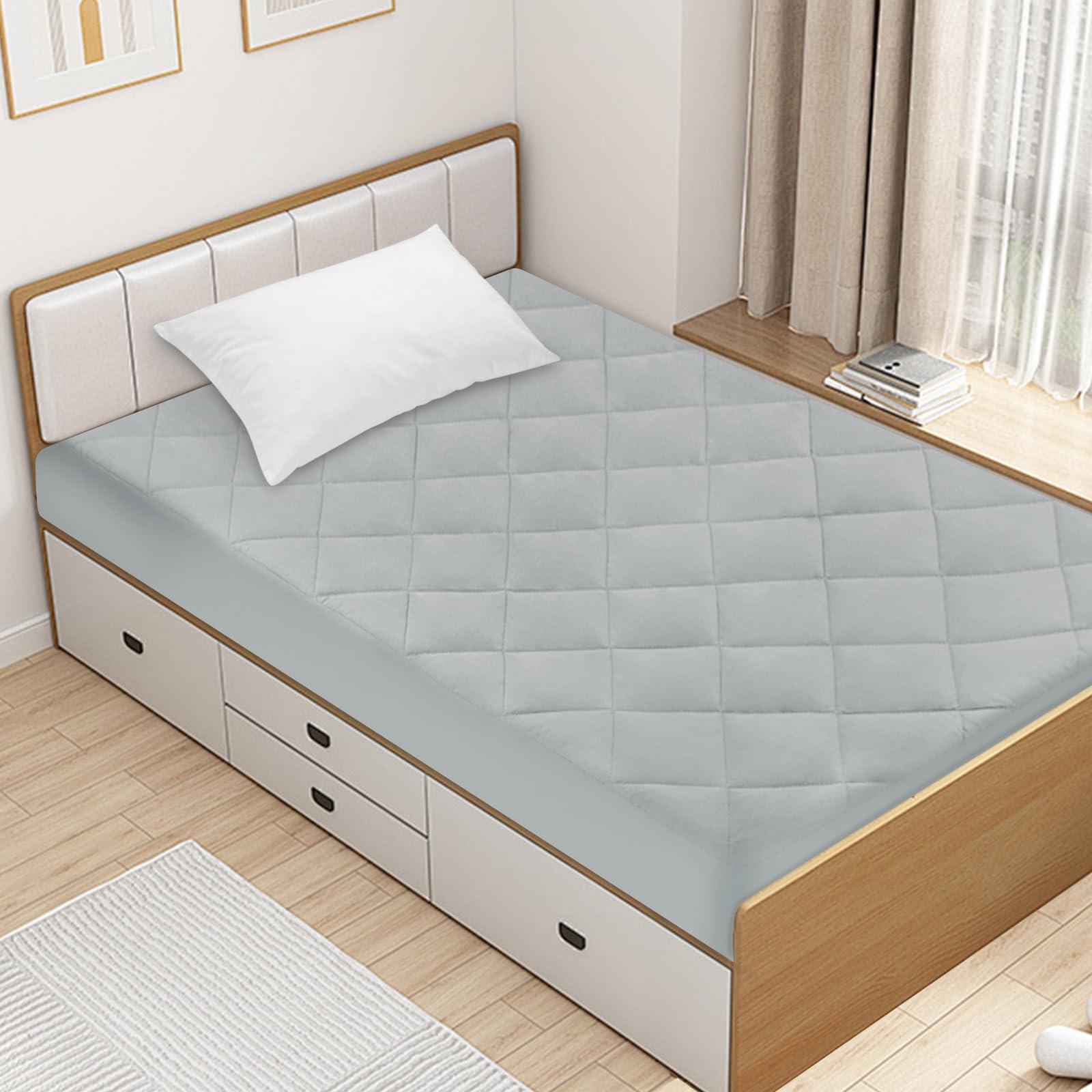 Magik & Kover Twin XL Mattress Pad Waterproof, Twin XL Mattress Protector Quilted, Twin XL Size Mattress Cover Fitted, Twin XL Mattress Topper, Up to 18 Inch, Gray