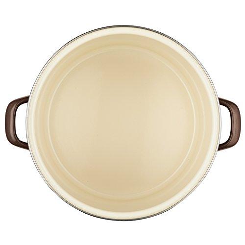 Ayesha Curry Kitchenware Ayesha Curry Enamel on Steel Stock Pot/Stockpot with Lid, 12 Quart, Brown Sugar