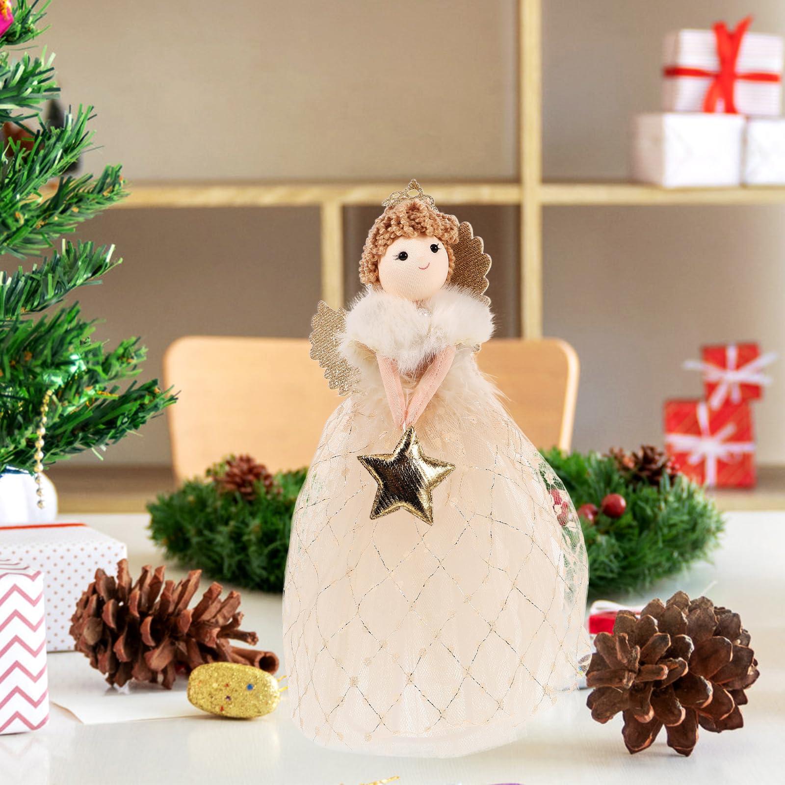 VANZACK VANZACK Christmas Tree Topper Angel Figurine Tree Topper Angel Xmas Tree Topper Ornaments Christmas Treetop Decor for Christmas Table Holiday Shopping Mall Decor