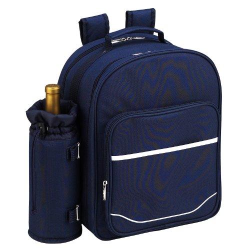Picnic at Ascot Picnic at Ascot - Deluxe Equipped 4 Person Picnic Backpack with Cooler & Insulated Wine Holder - Trellis Blue
