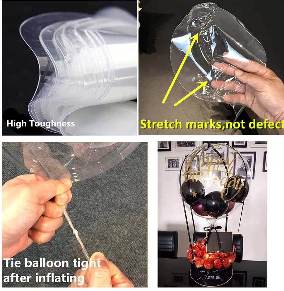 EFAY Clear Balloons for Stuffing, 15 Pack Wide Neck Pre Stretched Fillable BoBo Balloons for Stuffing EFAY