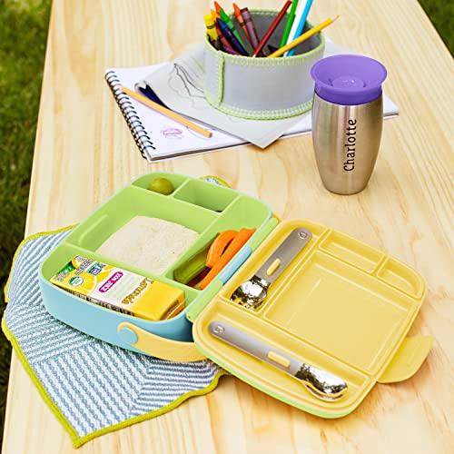 Munchkin Munchkin Lunch Bento Box for Kids, Includes Utensils, Green