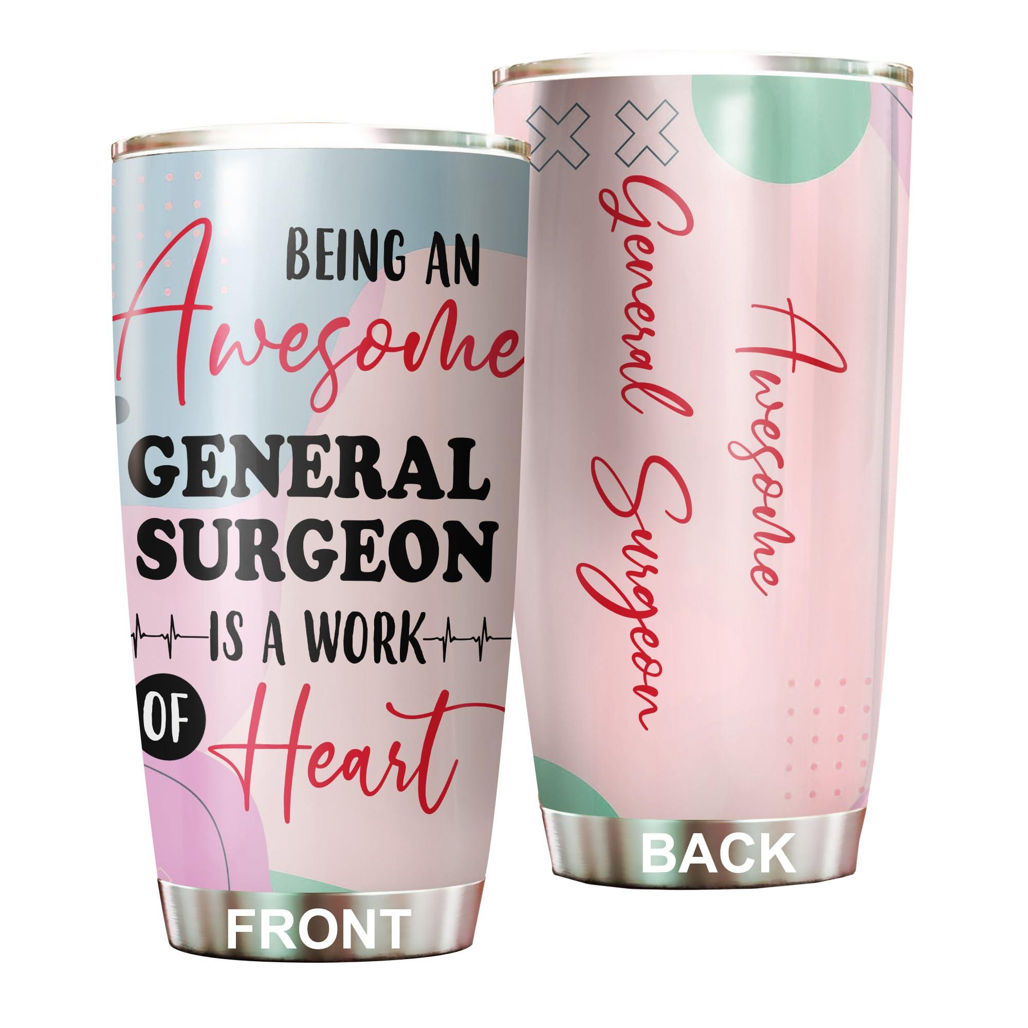 MEDROC MEDROC Awesome General Surgeon Tumbler Stainless Steel 20oz, Funny General Surgeon Gifts Bulk For Birthday Christmas, General Surgeon Gifts For Men Women Office Coworker Driking Coffee Cup Humor