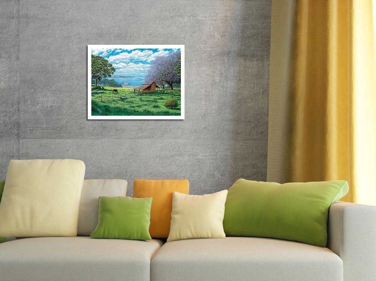 Pacifica Island Art Ulupalakua Upcountry - Maui Hawaii - From an Original Color Painting by Hans Olson - Bamboo Fine Art 290gsm Paper Print (Unframed) 24x32in