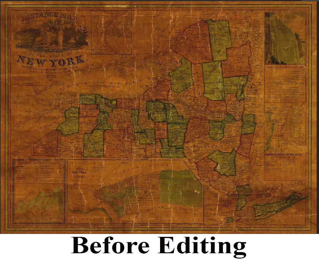 Generic New York State 1849 Map - Ensigns & Thayer Reprint