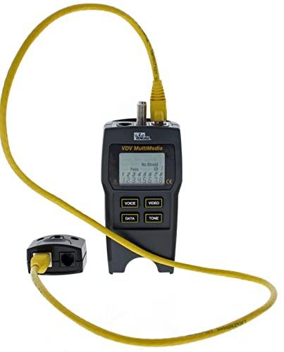 Ideal Industries IDEAL INDUSTRIES INC. 33-856 VDV Multimedia Voice/Data/Video Wiremap Tester, Electrical Tester for CAT3/5e/6/6A, RG-59/6/ 6 Quad Cables, 1 Tester