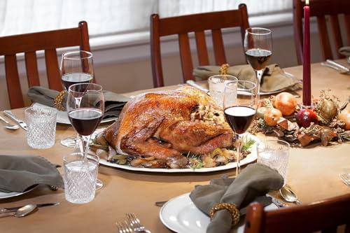 HIC Kitchen HIC Kitchen Turkey Embossed Serving Platter, Fine White Porcelain, Oversized