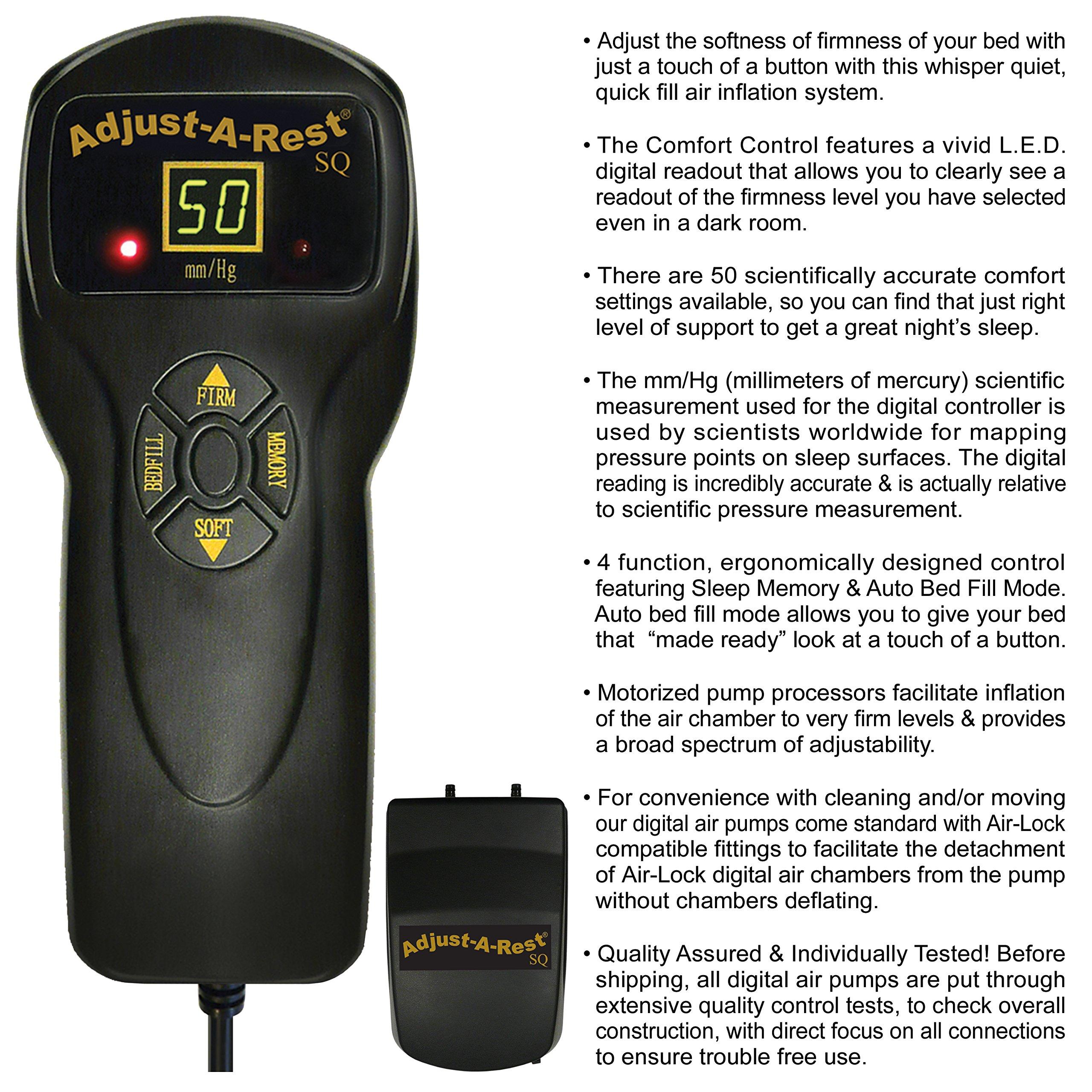 INNOMAX InnoMax Mystique Digital Euro Top Air Bed Mattress, Twin/X-Large, White, Grey/Black Slate Side Panels