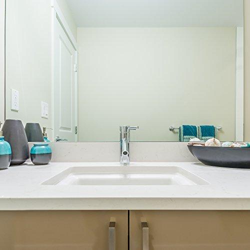 Fab Glass and Mirror Fab Glass and Mirror Wall Mounted 18"x18" Frameless Square Mirror | 1" Beveled Edge Mirror with Hooks for Bathroom Wall, Hallway, Bedroom, Makeup Vanity