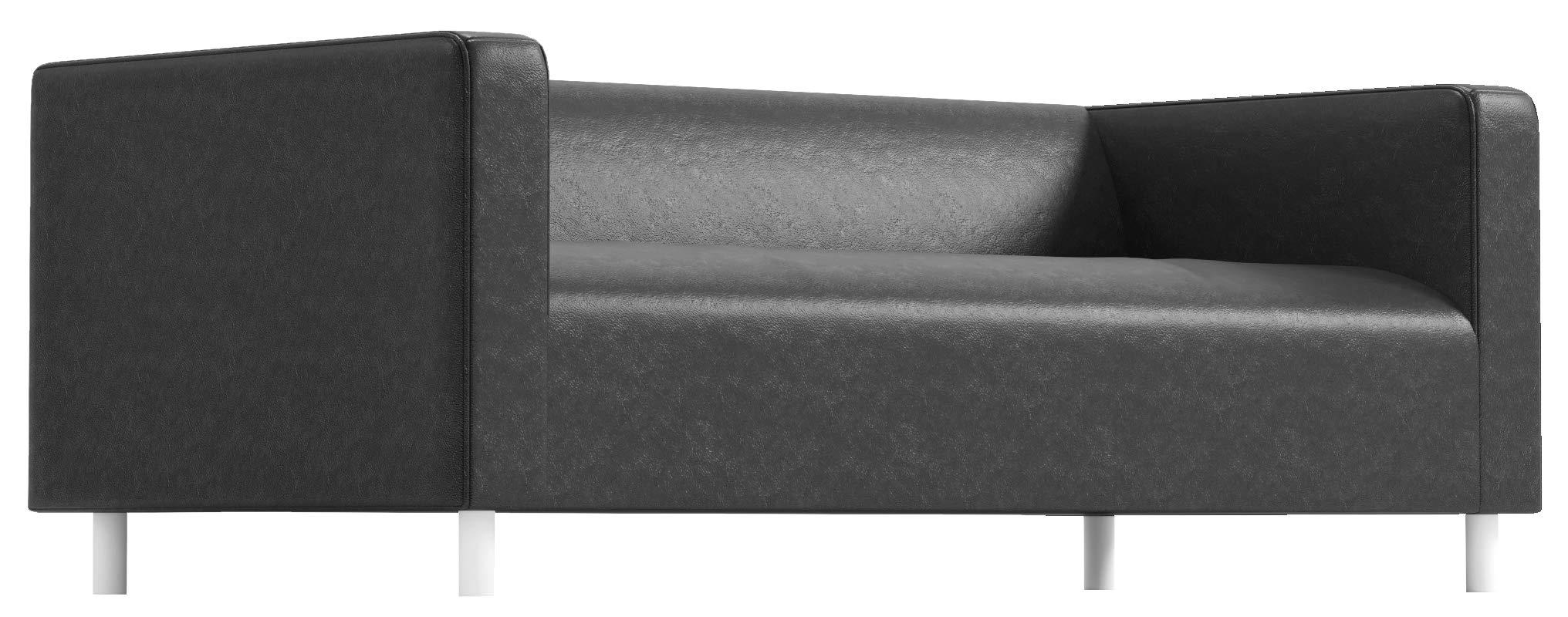 Sofa Pro The PU Leather Klippan Loveseat Sofa Cover Replacement is Made Compatible for IKEA Klippan Loveseat Sofa Slipcover. (Black PU Leather)