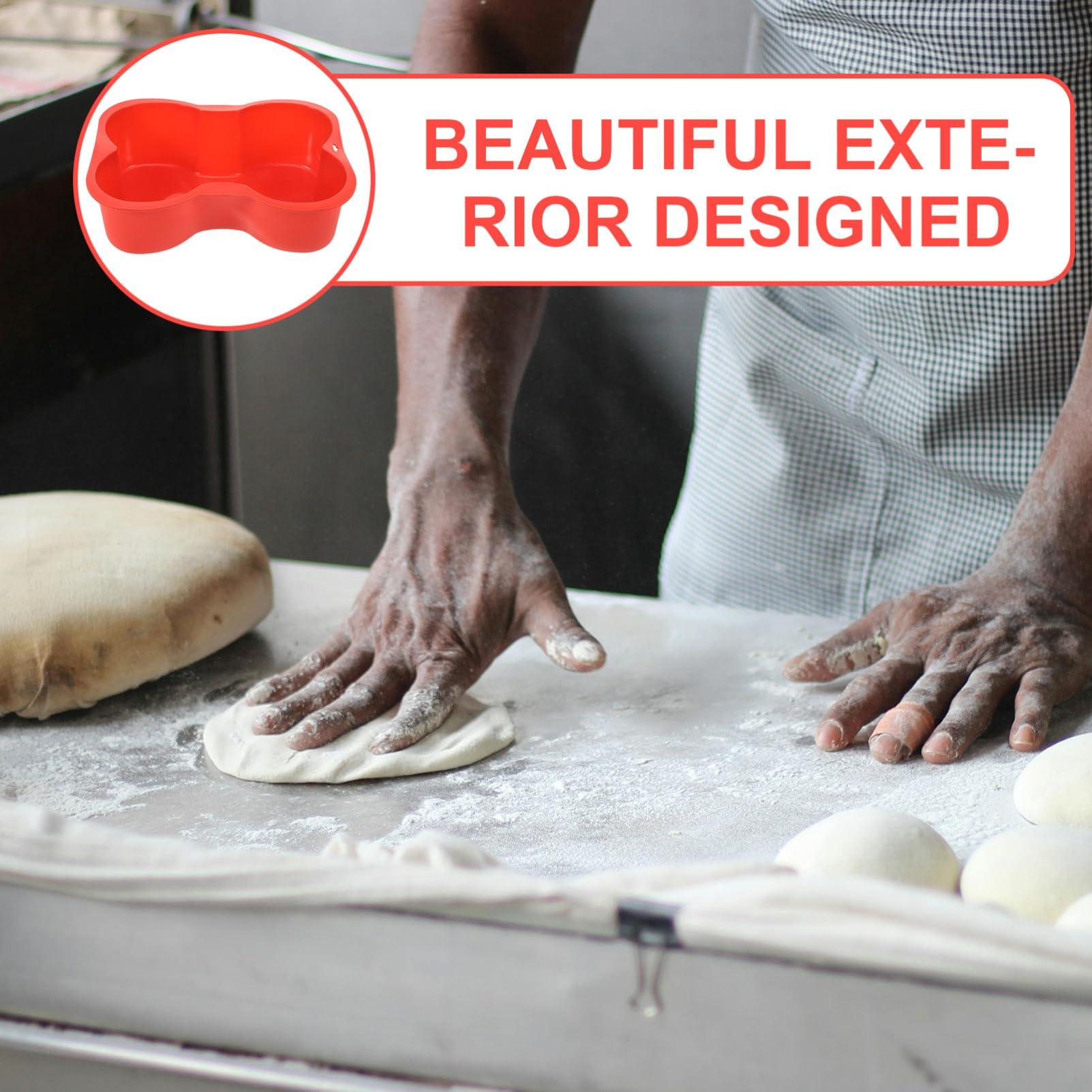 Hemoton Hemoton 1pc Dog Cake Mold Dog Bone Shaped Silicone Cake Pan for DIY Baking Tool Birthday PartyRed