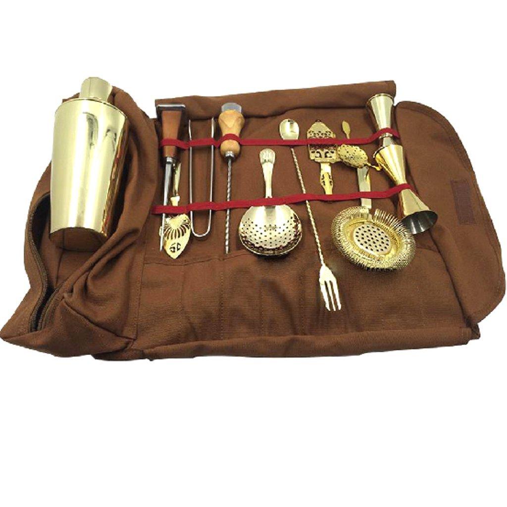 sleeri Bartender Tool Case Barware Toolkits Whisky Shaker Cork Wine Bartender Kit Canvas Bag Empty Bar Cocktail Jigger