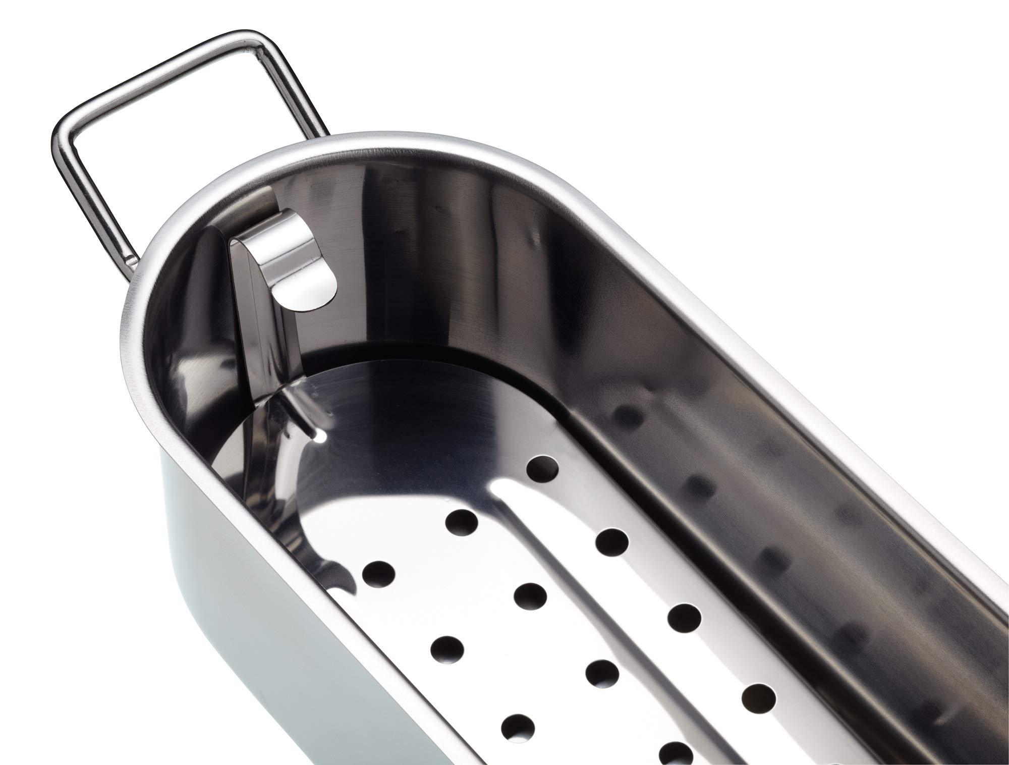 Kitchen Craft KitchenCraft Fish Kettle, Stainless Steel Induction, Polished, Large, 61.5 x 18.5 x 10.5cm, Silver