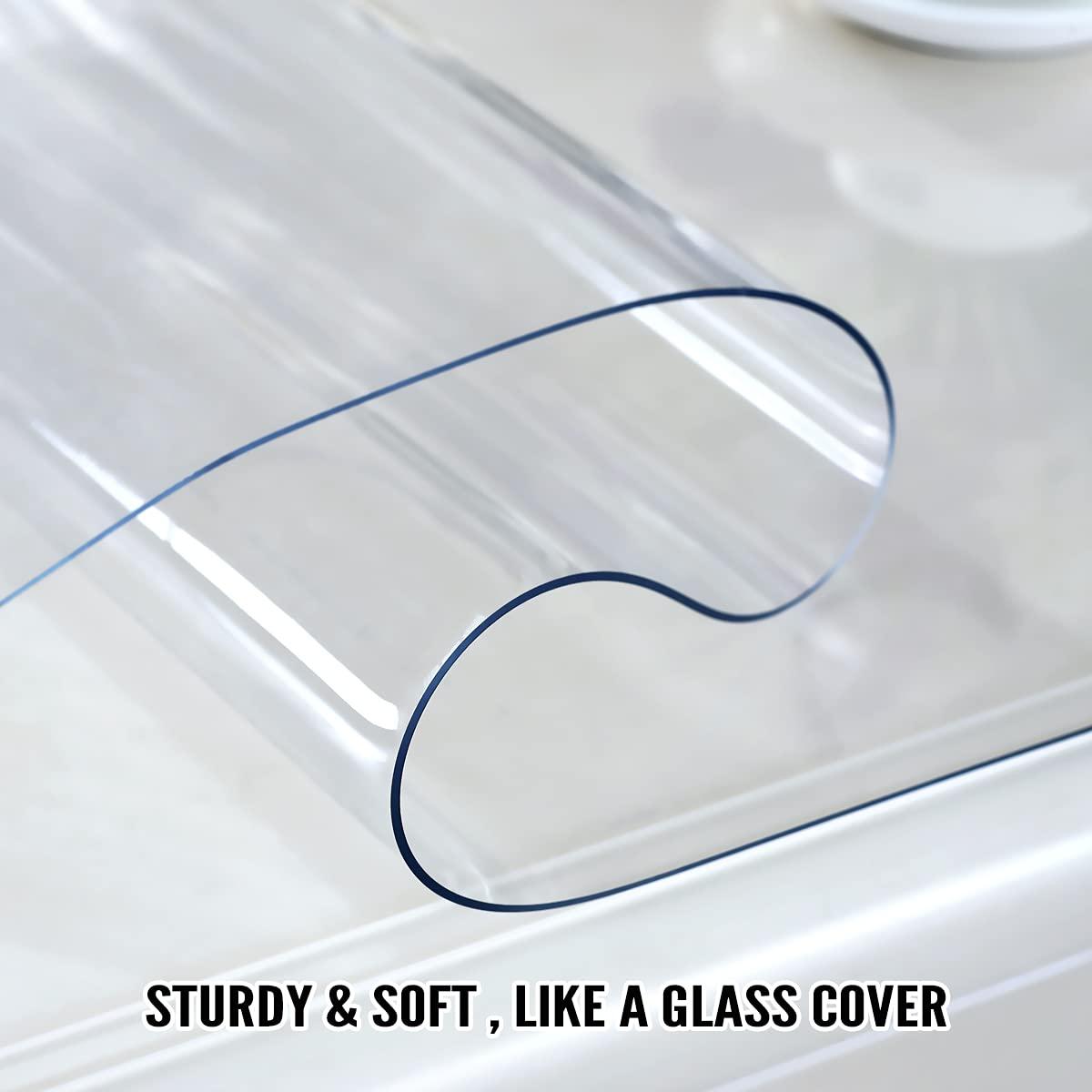 Royhom Royhom Clear Table Cover Protector 2mm Thick, 54 x 120 Inch Table Protector for Dining Room Table, Waterproof Plastic Table Cover Square, Dining Table Protector for Wood, Kitchen Table