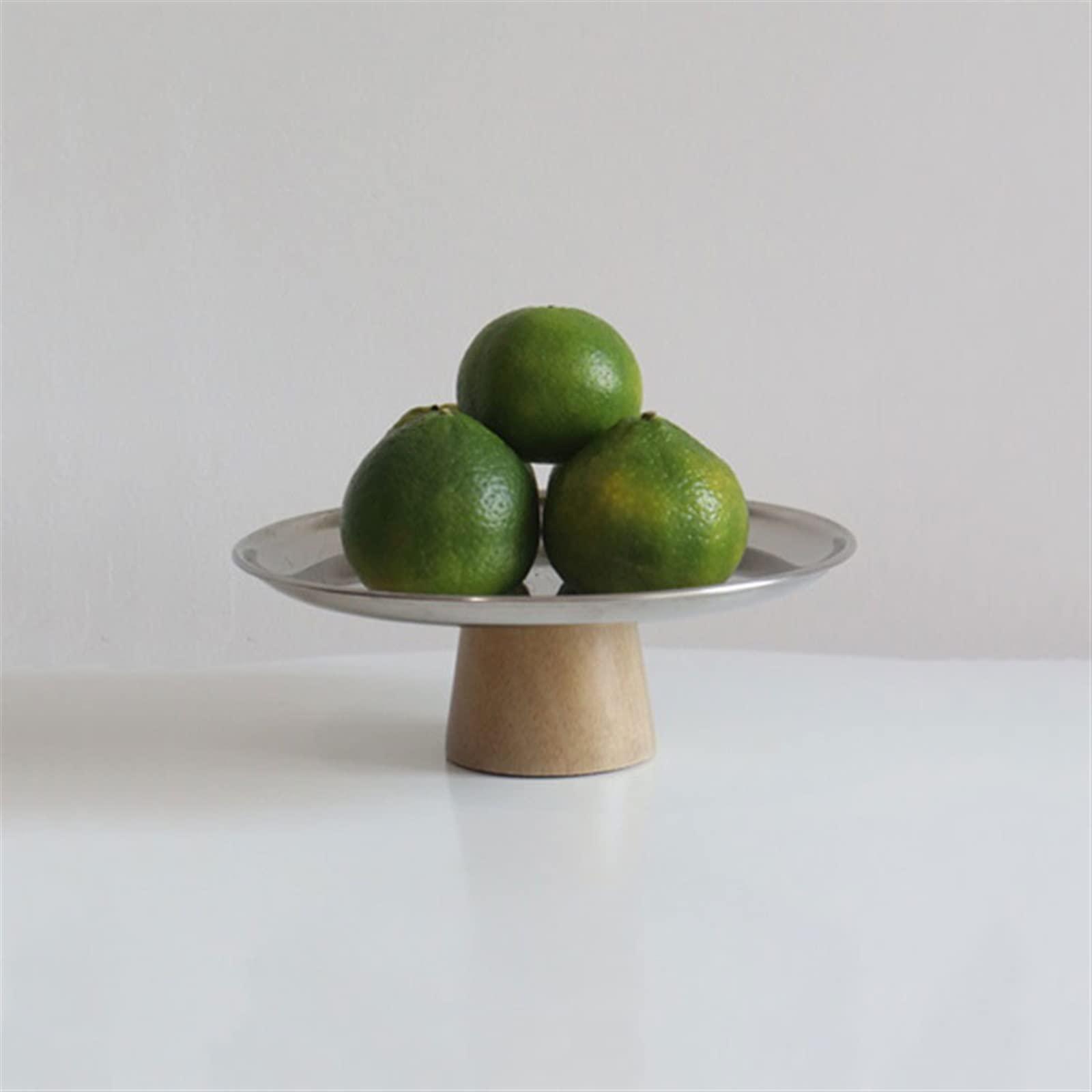 Generic Fruit Bowls Simple Metal Silver Fruit Plate Porch Storage Plate Dining Table Coffee Table Dessert High Foot Tray Snack Bowl Fruit Basket (Size : Small)