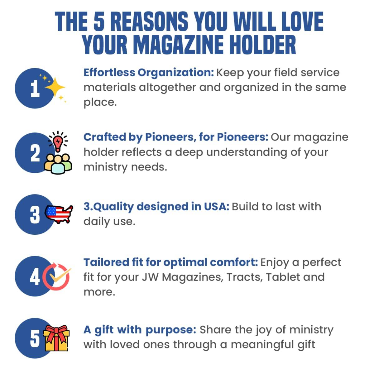 OLDECORY JW Magazine and Tract Holder, JW Field Service Supplies, JW Gifts Ideas, JW Ministry Supplies, jw.org Gifts, JW Ministry Organizer, JW Magazine Holder, Jehovah Witness Ministry Supplies, JW Supplies