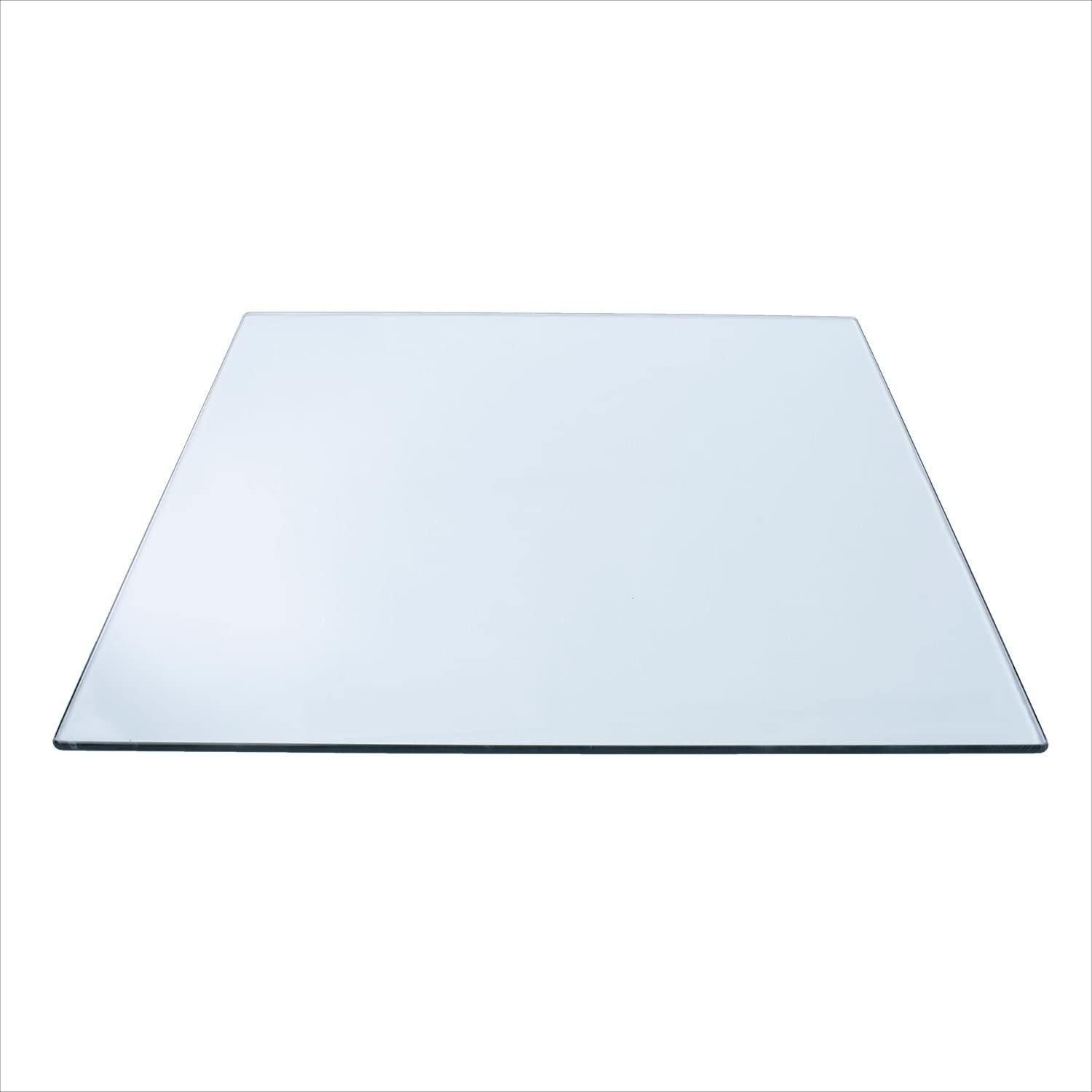 Spancraft Spancraft 23" Square Clear Tempered Glass Table Top 3/8" Thick - Flat Polish Edge