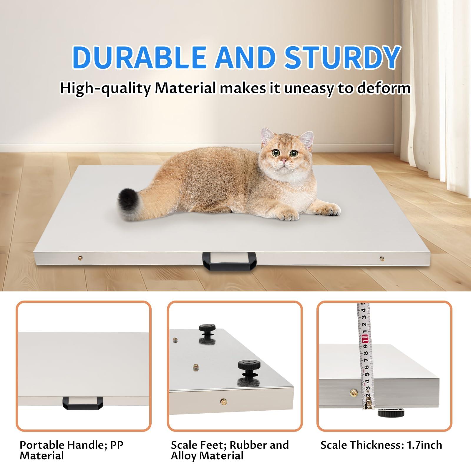 YIYIONCE YIYIONCE Digital Pet Scale 660LBS/300KG Cats Dog Weight Scales for Large Breed 40.5"x21" Stainless Steel Pets Scale Platform with LCD Display Cat Scales for Body Weight Animal Scale | US Stock