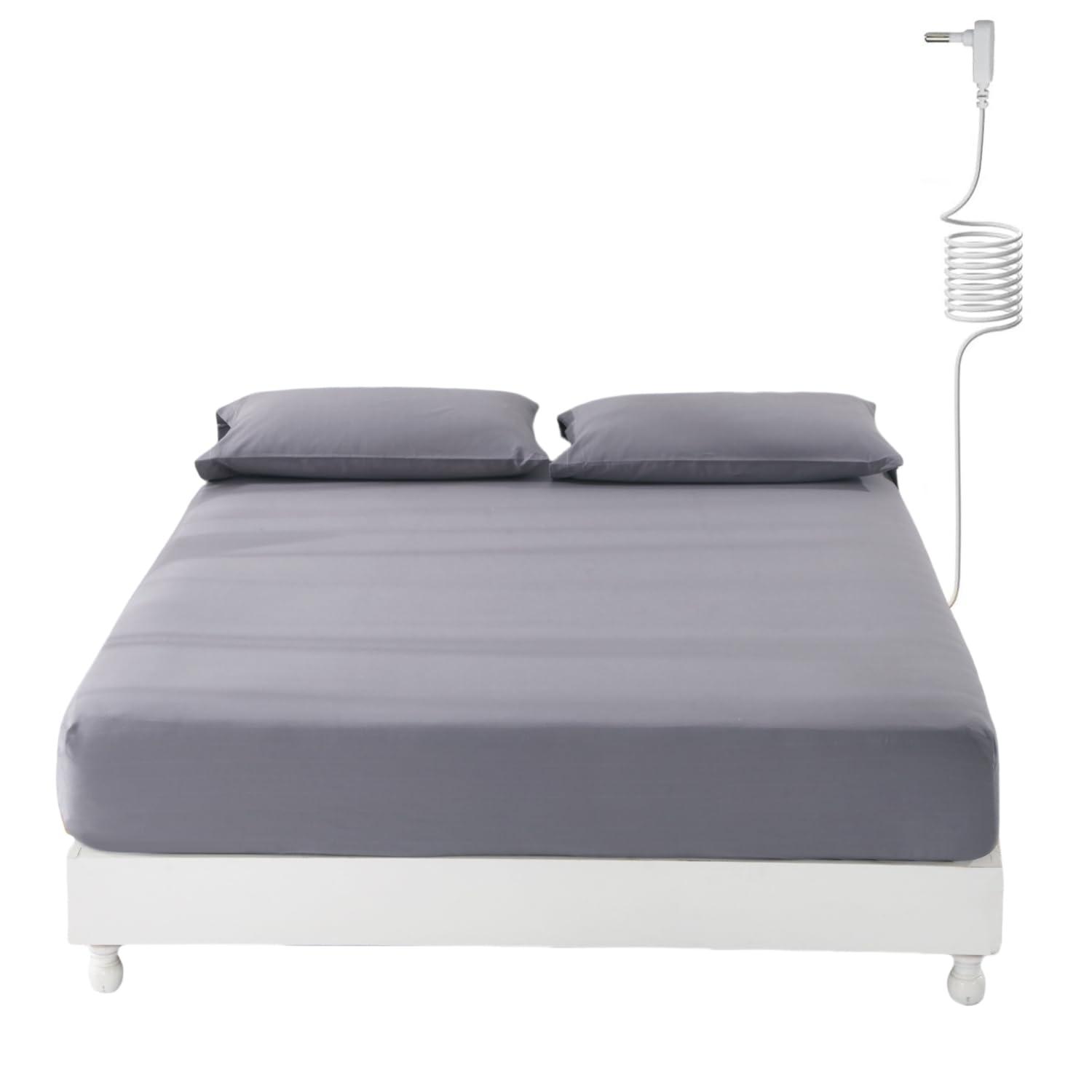 GLUYOHEY Grounding Sheets for Earthing, 15\" Deep Pockets Earthing Fitted Bottom Sheet, Queen Bedding Fitted Sheet