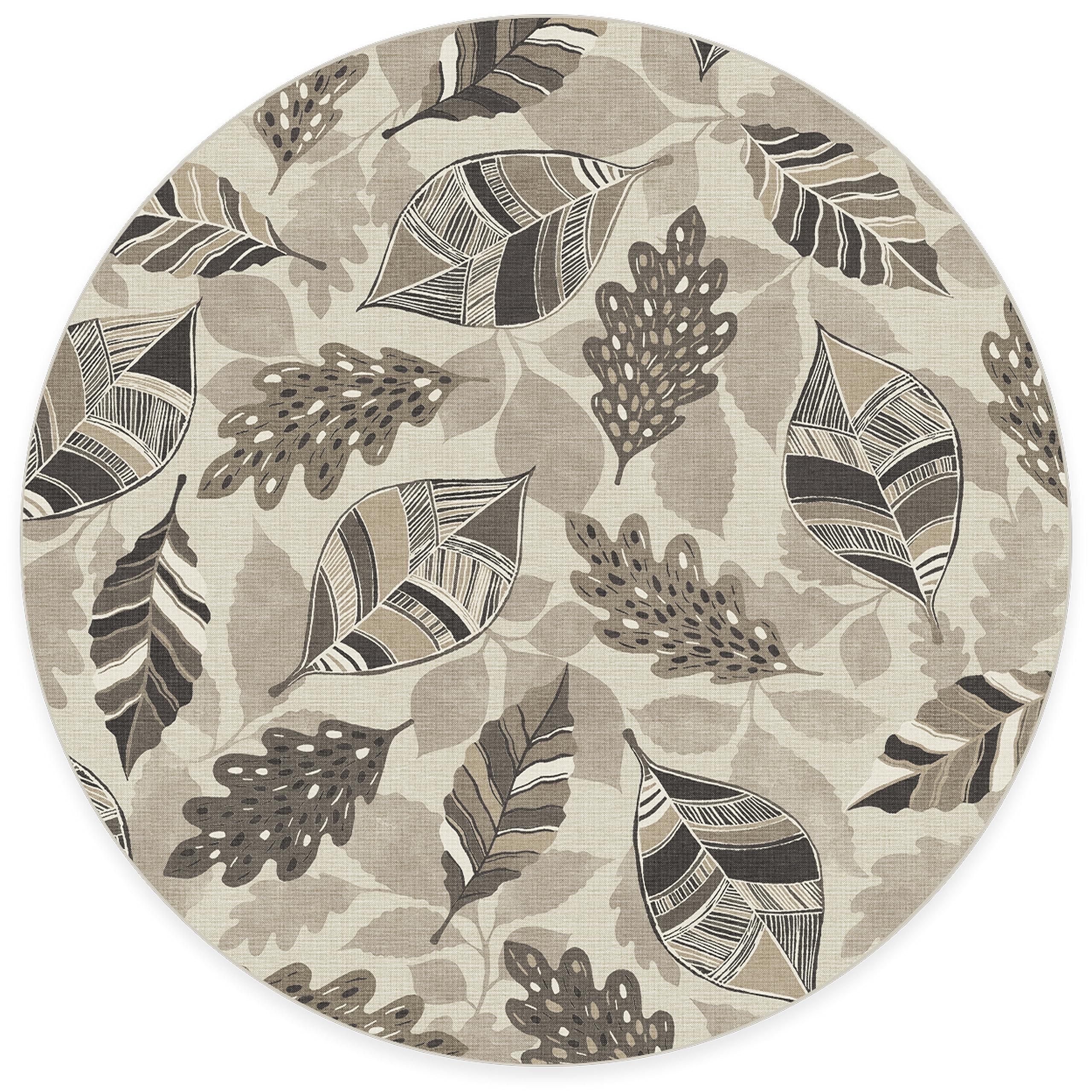 RUGGABLE RUGGABLE Washable 8 ft Round Rug, Aurelia Warm Grey, Premium Rugs for Living Room, Bedroom, Kitchen, Office, Classroom with Gripper Non Slip Pad, Fall Autumn