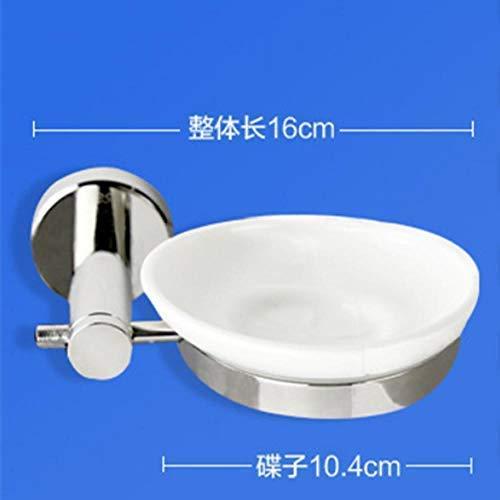 KLAJHHSSSSSSSSS Soap Dish Round Ceramic Stainless Steel Soap Holder with Base Bathroom Wall Hanging Soap Blue Soap Dish Holder for Bathroom Shower Soap