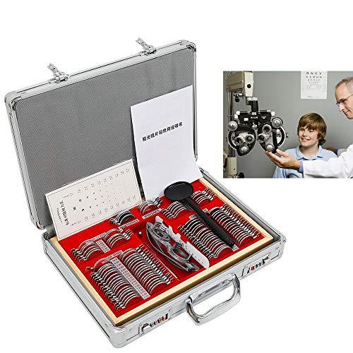 WUPYI WUPYI 104pcs Optometry Box Trial Lens Case Set,Eye Protection Accessories Optical Trial Lens Set Metal Rim + 1 Pc Trial Frame+Aluminium Case