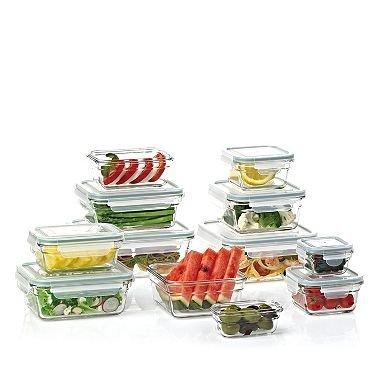GLASSLOCK GLASSLOCK Air Tight Glass Lunch Container Glass Food Storage Set 24-Piece