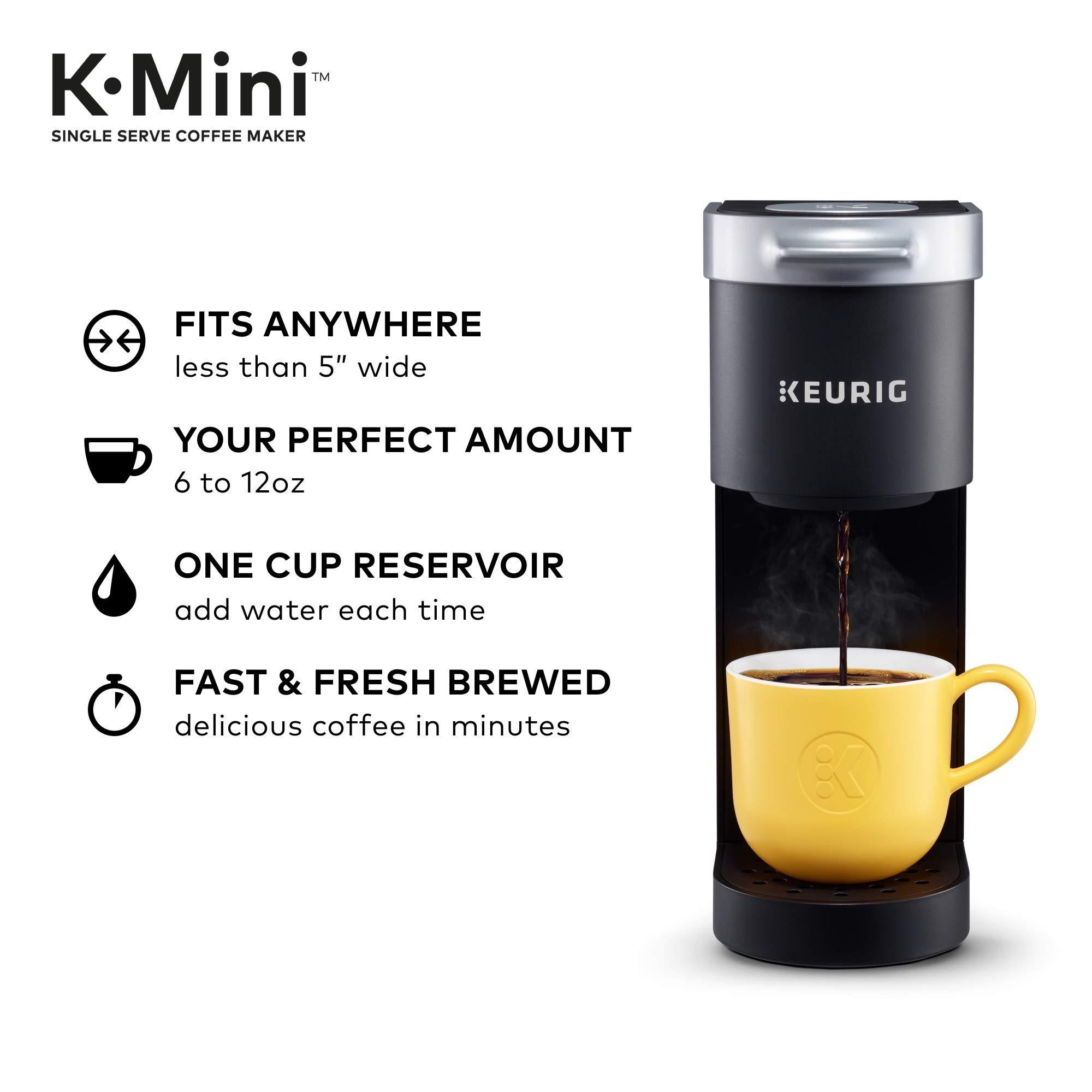 Keurig Keurig K-Mini Single-Serve K-Cup Coffee Maker, Black and Keurig Standalone Milk Frother, Black