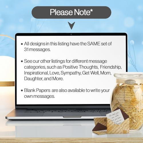 KindNotes KindNotes Glass Keepsake Gift Jar with Daughter Messages (Parent to Daughter) - Motherhood Design