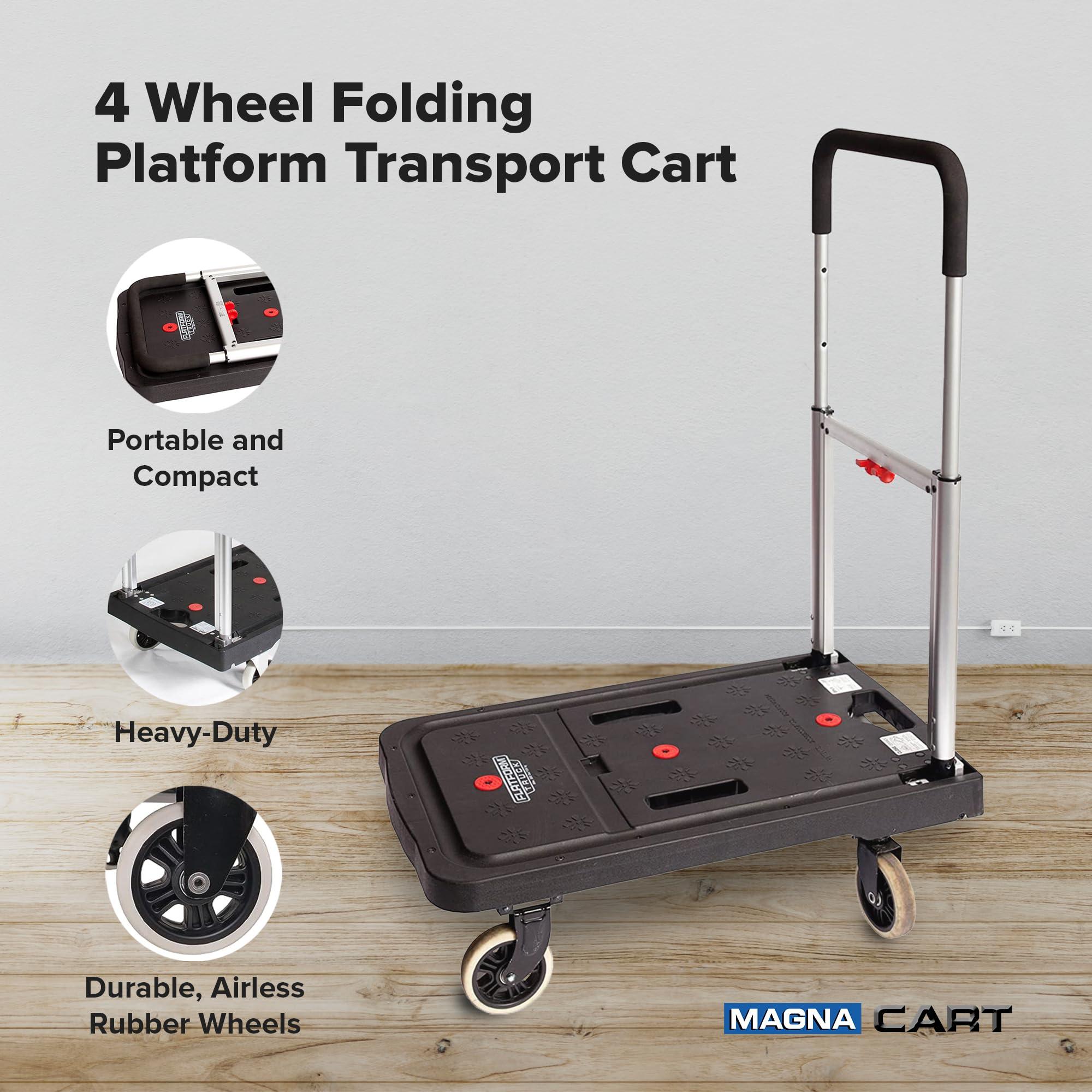 Magna Cart Magna Cart Foldable Dolly Cart, Platform Hand Truck with Wheels, 300 Lbs