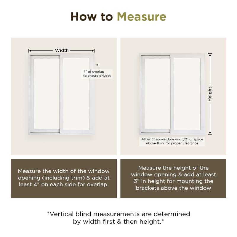 BlindDen BlindDen - Vinyl Vertical Window Blinds for Home - Vertical Blinds for Sliding Glass Doors - Frisco Black (50" W x 60" H)