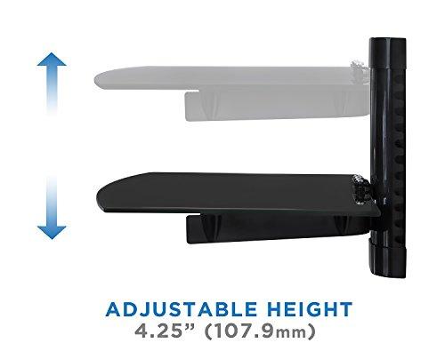 Mount-It! Mount-It! Floating Wall Mounted Shelf Bracket Stand for AV Receiver, Component, Cable Box, Playstation4, Xbox1, Blue Ray DVD Player, Projector, 17.6 lbs Capacity, Single Shelf, Adjustable Height