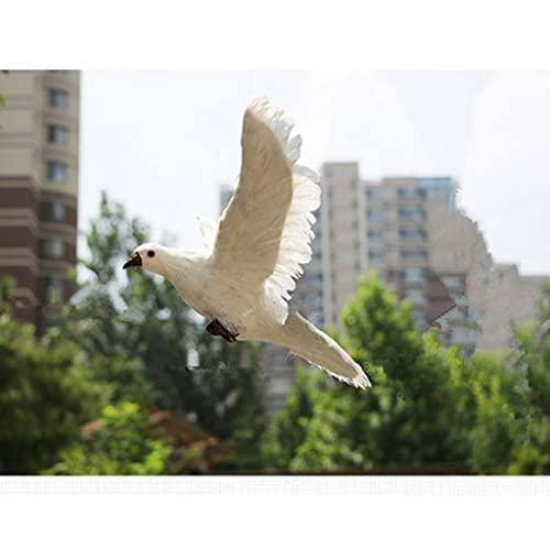 Baoblaze Baoblaze 1x Artificial Feathered Pigeon Decoy Bird Garden Decor, 4 White Flying