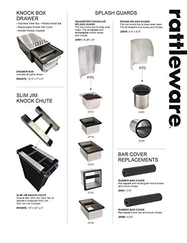 Rattleware Rattleware Stainless Maple Holder Knock Box - Perfect for Home, Cafe, Restaurant, Hotel, Office, or Commercial Establishment - Heavy Duty Knock Box Trusted By Baristas Worldwide (6 x 5.5 x 4)