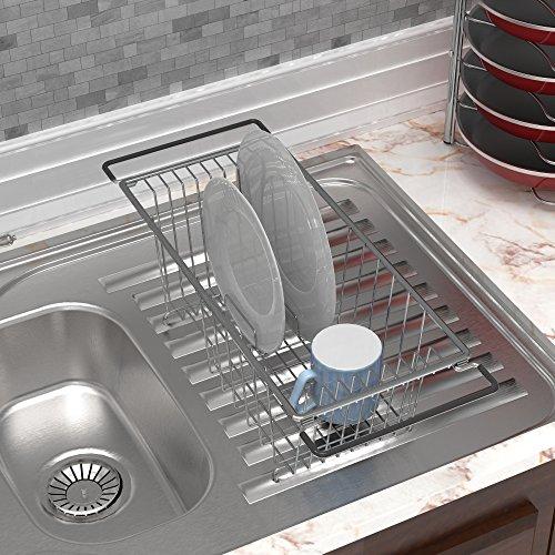 Simple Houseware Simple Houseware Over Sink Counter Top Dish Drainer Drying Rack, Chrome