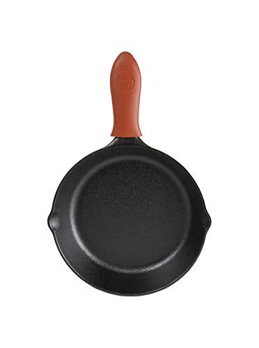 Lodge Lodge Cast Iron Skillet with Red Mini Silicone Hot Handle Holder, 8-inch