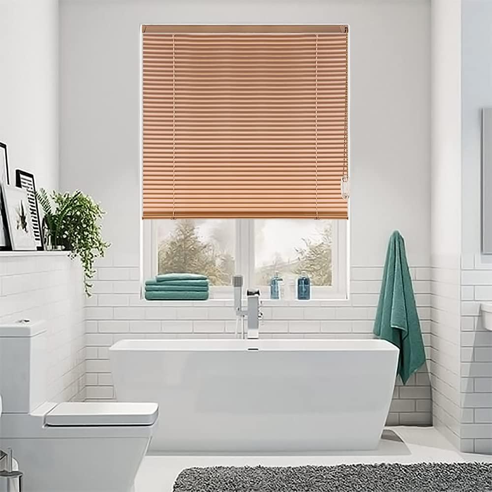 simty Simty Corded 1\" Aluminum Mini Blinds for Windows, Venetian Horizontal Blinds, Privacy Shades for Bedroom, Bathroom,Kitchen,Office, 54\" Wx 96\" H, Champagne