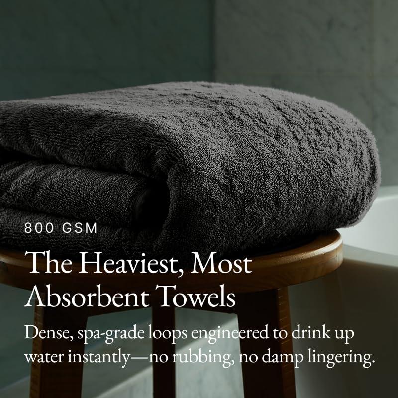 Italic Italic Serene Ultraplush Australian Cotton Towels - Charcoal Standard Set (Set of 6 with Bath Towels)