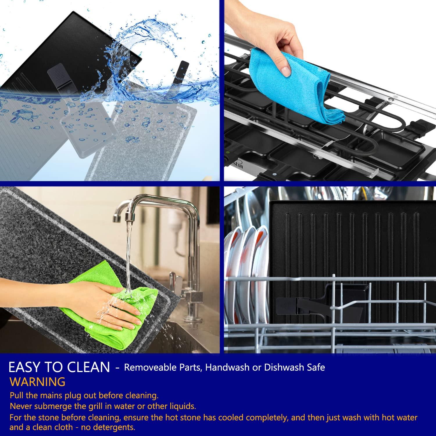 Artestia Artestia 1500W Large Size Raclette Cheese Grill Adjustable Temperature Korean BBQ Grill, Cheese Raclette with Grill Stone and Non-Stick Reversible Aluminum Plate for Parties Family