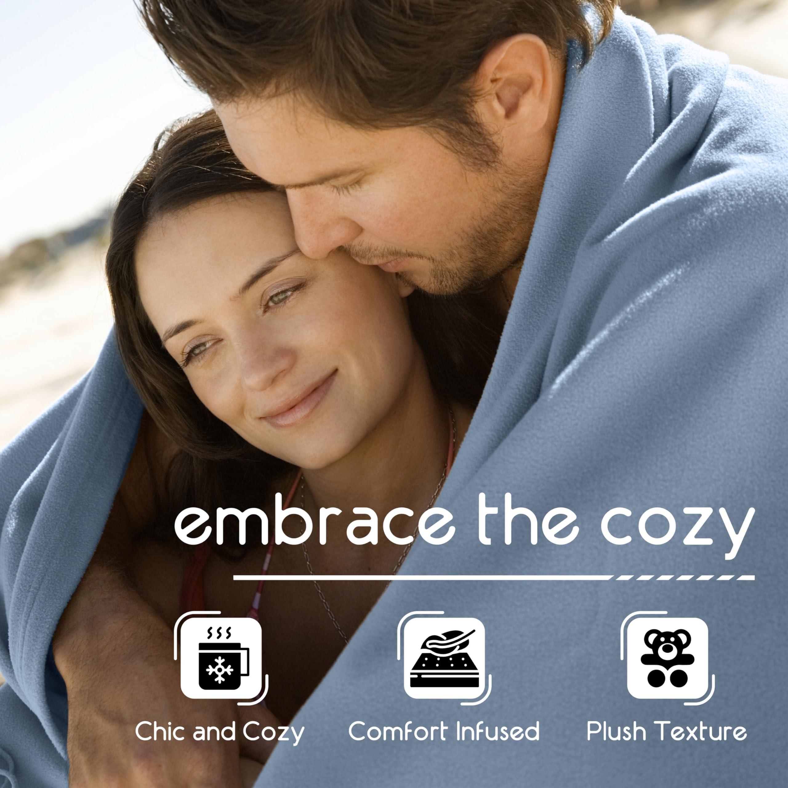 Vellux Vellux 1B07056 Original Insulating Core Hotel Style Solid blanket Machine Washable Soft Cozy Warm Thermal Durable Pet Friendly All Seasons Layering Bed Sofa Blankets, Twin, Blue