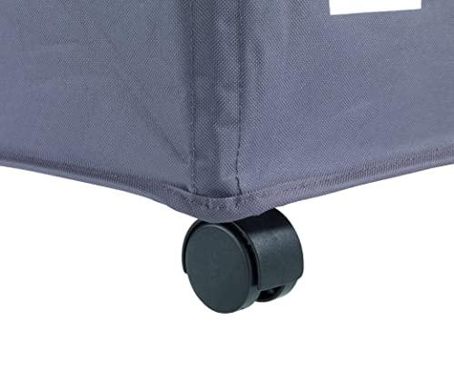 WENKO WENKO Trivo Basket, Laundry Sorter, with Lid, Hamper, Laundry Bin, 3 Section, 3 Bag, Room Storage, 30.64 gallon/22\" x 23.6\" x 13.8\", Grey