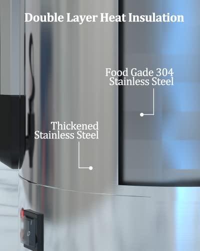 GarveeTech Coffee Urn 65 Cup, Dual Layers Stainless Steel Commercial Coffee Maker 10L/2.6 Gal Large Coffee Dispenser, Fast Brewing Electric Hot Water Dispenser With Keep-Warm Mode For Events Catering