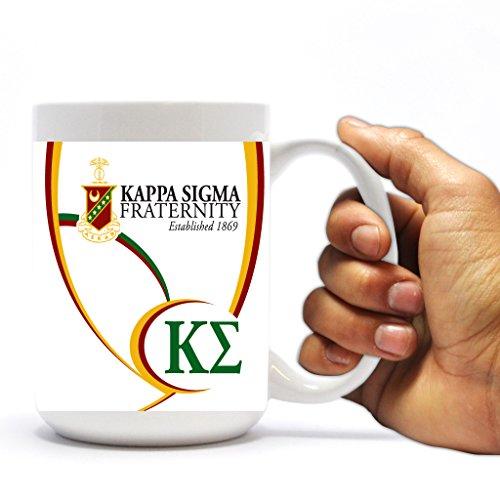 VictoryStore VictoryStore Ceramic Mugs - Kappa Sigma, Greek Letters with Swoop Coffee Mug, 15 ounces