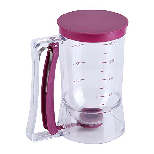 Yosoo Yosoo 900ml Batter Dispenser, Pancake Cupcake Baking Tool, for Cupcakes, Muffins, Creeps Cakes, Waffles, Pour Dough Evenly with Measuring Label
