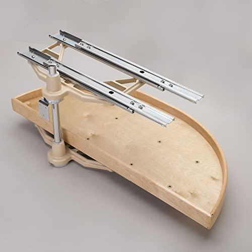 Rev-A-Shelf Rev-A-Shelf LD-4NW-882-35-1 Natural Wood Pivot and Slide Half Moon 2 Shelf Organizer for Blind Corner Cabinets, Holds Up to 150 Pounds of Storage