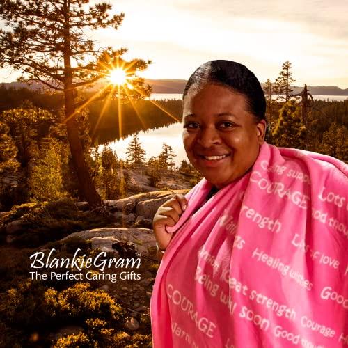 BlankieGram.com BlankieGram Healing Thoughts Throw Blanket, Comfort Gifts, Spread Positive Energy, Send Hugs with Inspirational Blanket, Perfect Get Well Gifts for Women, Men and Children - 50\"x60\" (Grey)